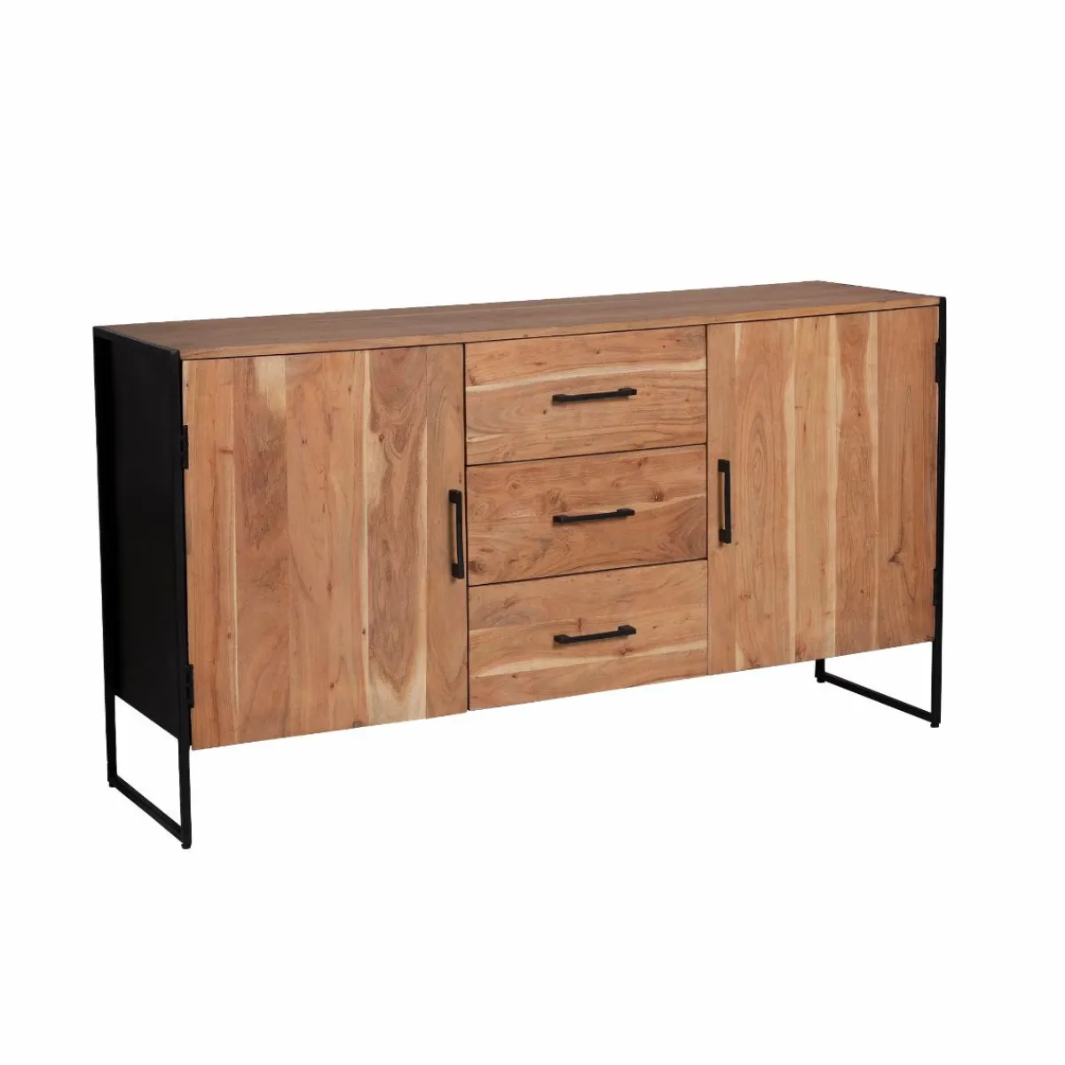 Made in Meubles Buffet en bois d'acacia et métal Bosco