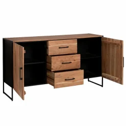Made in Meubles Buffet en bois d'acacia et métal Bosco
