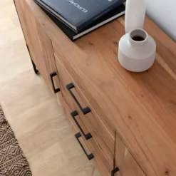 Made in Meubles Buffet en bois d'acacia et métal Bosco