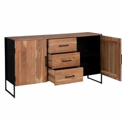Made in Meubles Buffet en bois d'acacia et métal Bosco