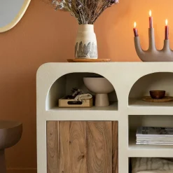 Made in Meubles Buffet en bois d'acacia et bois effet béton Dalva