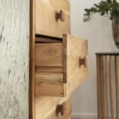 Made in Meubles Buffet en bois d'acacia et pierre Côme