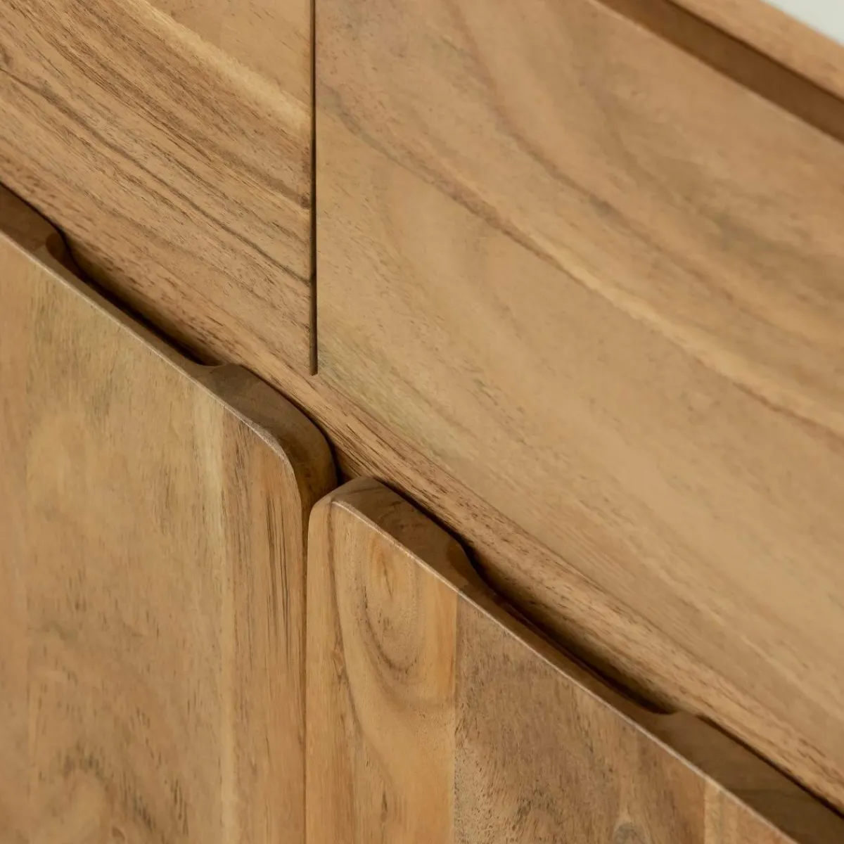 Made in Meubles Buffet en bois d'acacia et en marbre blanc Rick