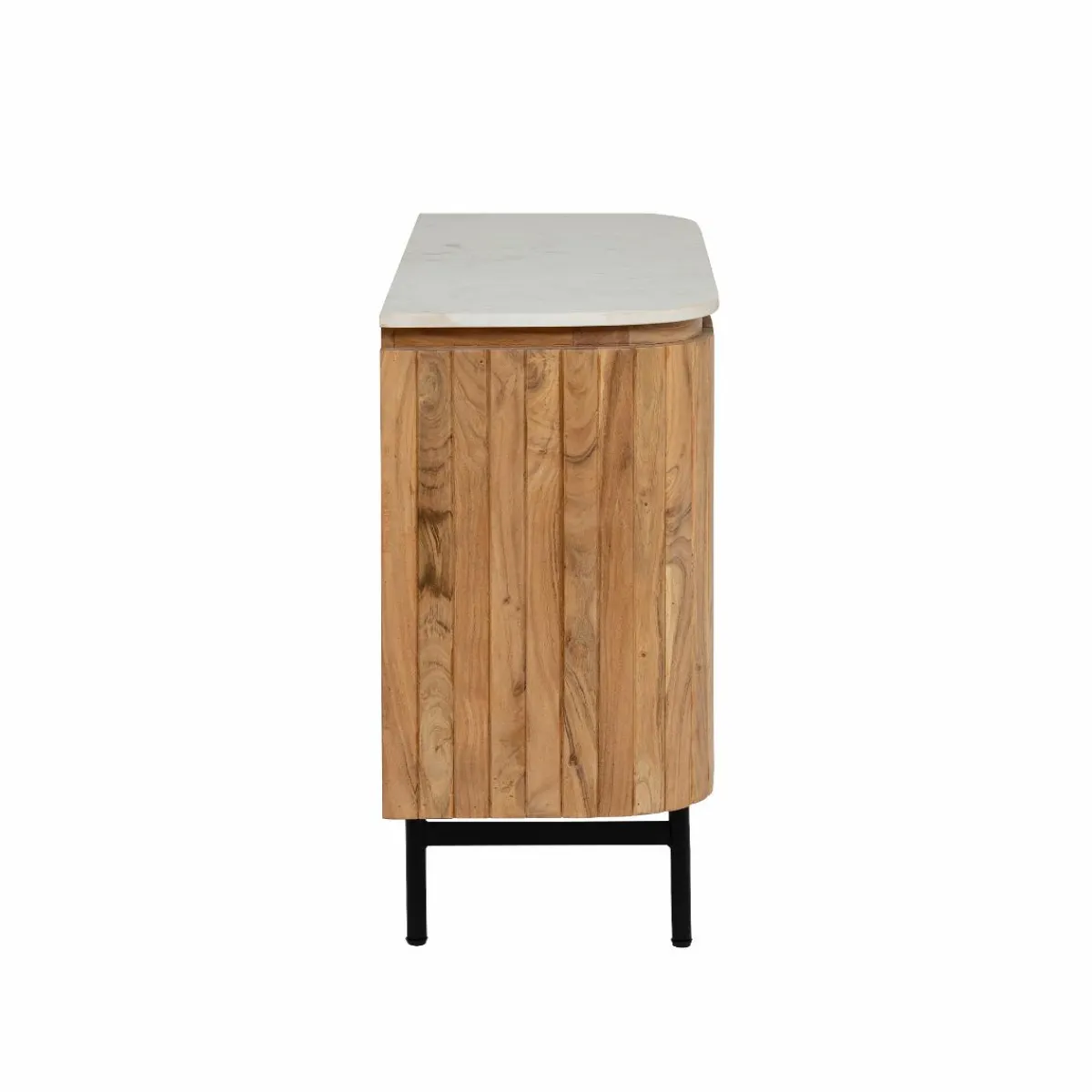 Made in Meubles Buffet en bois d'acacia et en marbre blanc Rick