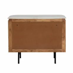 Made in Meubles Buffet en bois d'acacia et en marbre blanc Rick