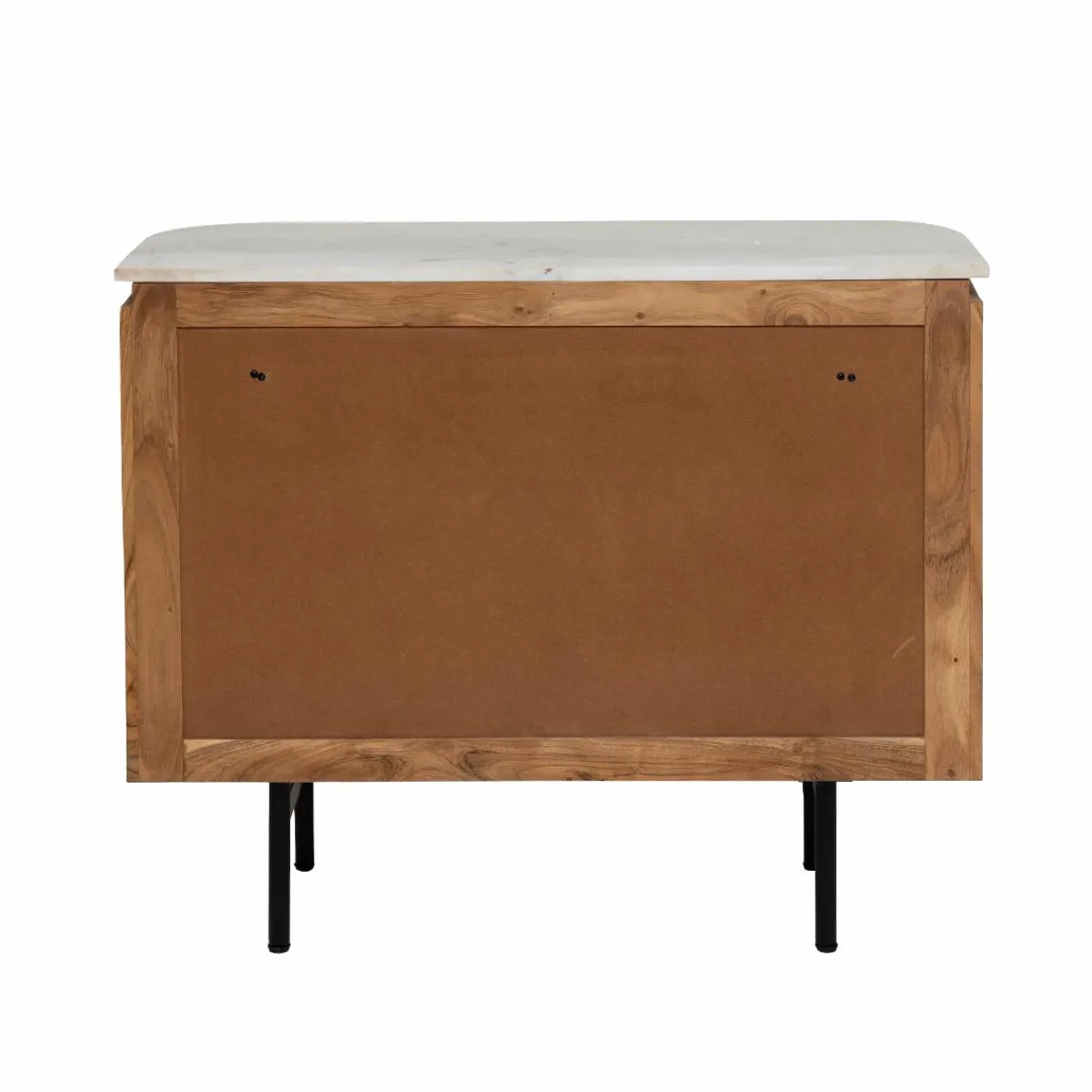 Made in Meubles Buffet en bois d'acacia et en marbre blanc Rick