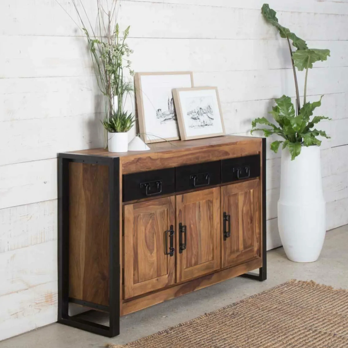 Made in Meubles Buffet en bois d'acacia Havana