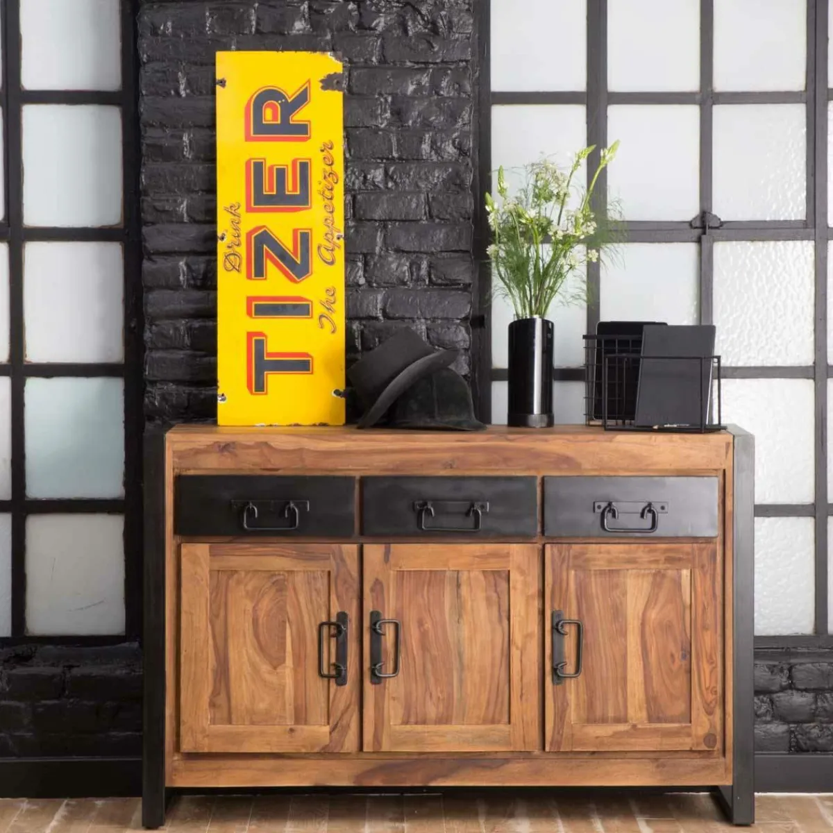 Made in Meubles Buffet en bois d'acacia Havana