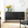 Made in Meubles Buffet en bois de manguier et métal doré Ange