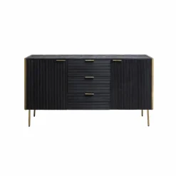 Made in Meubles Buffet en bois de manguier et métal doré Ange