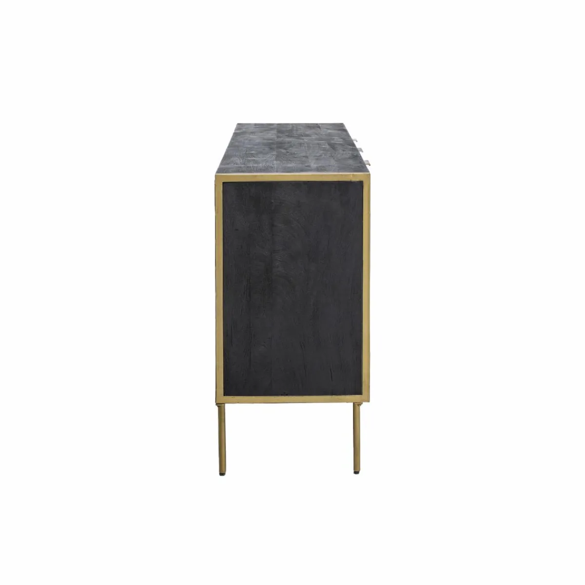 Made in Meubles Buffet en bois de manguier et métal doré Ange