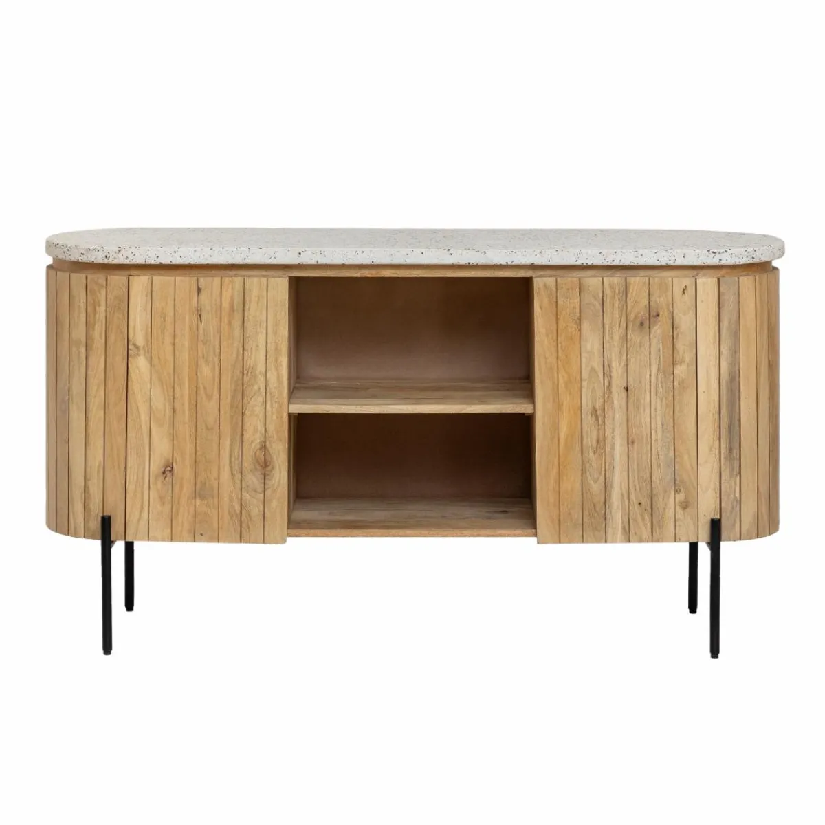 Made in Meubles Buffet en bois de manguier et terrazzo Lou