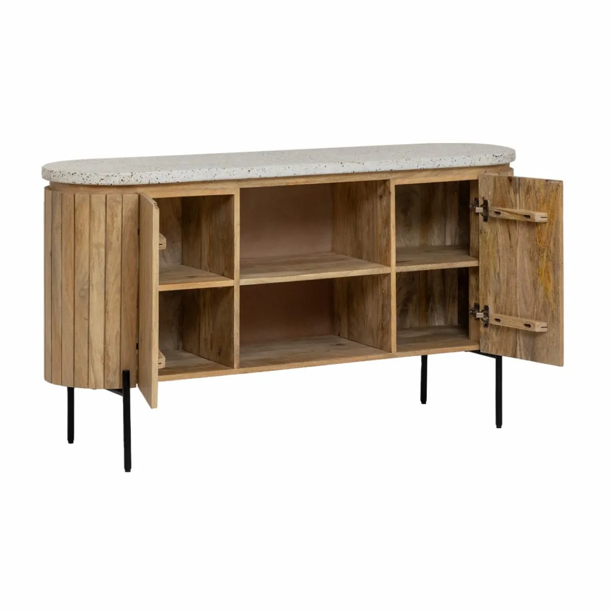 Made in Meubles Buffet en bois de manguier et terrazzo Lou