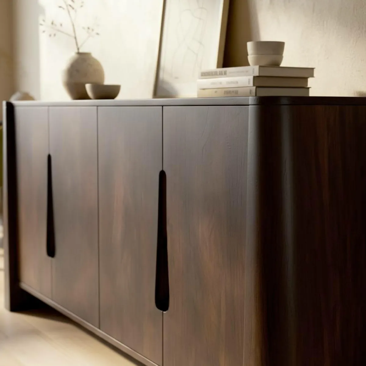 Made in Meubles Buffet en bois de manguier foncé Liriel