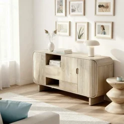 Made in Meubles Buffet en bois de manguier clair Yoni