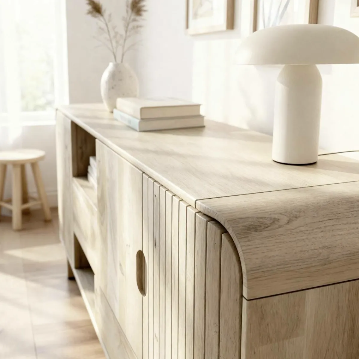 Made in Meubles Buffet en bois de manguier clair Yoni