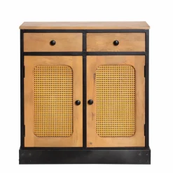 Made in Meubles Buffet en bois de manguier et cannage Ezra