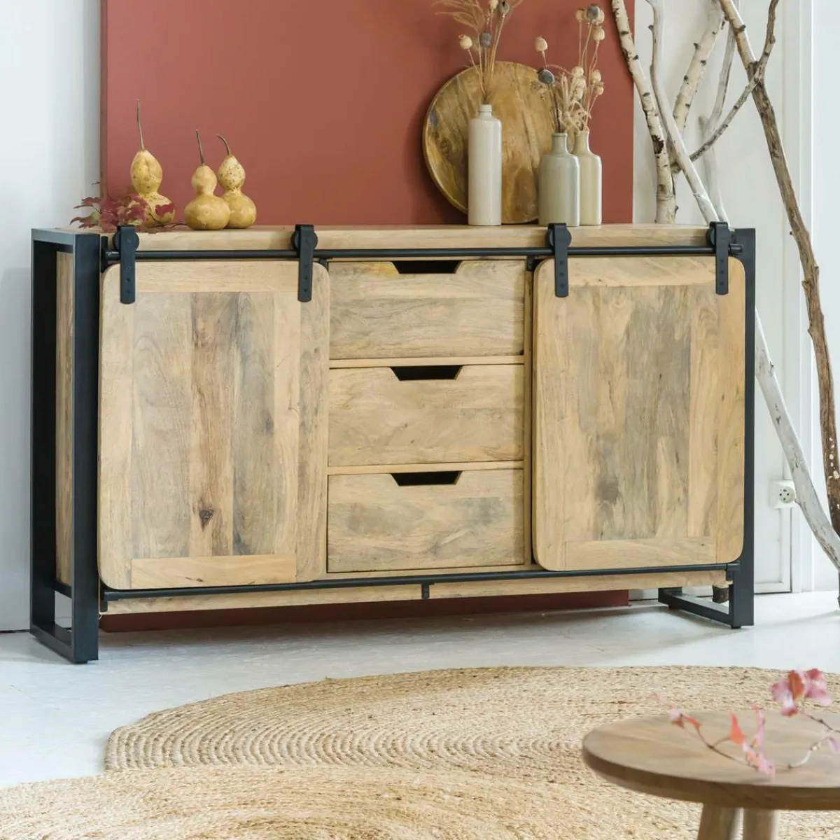 Made in Meubles Buffet en bois de manguier New-York