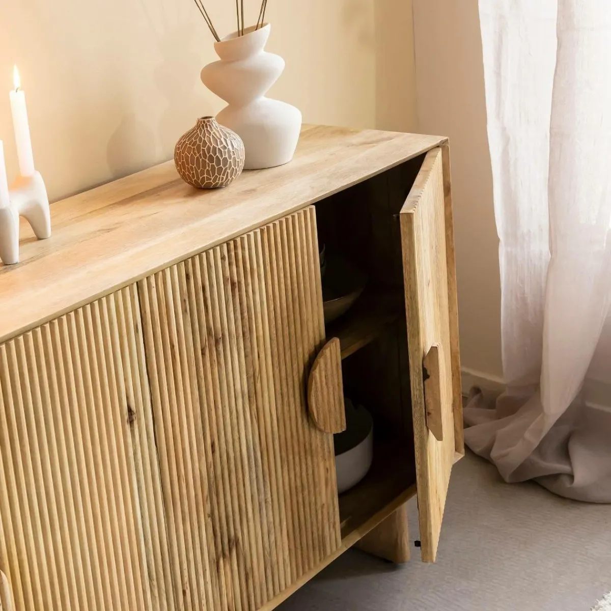 Made in Meubles Buffet en bois de manguier Ewan