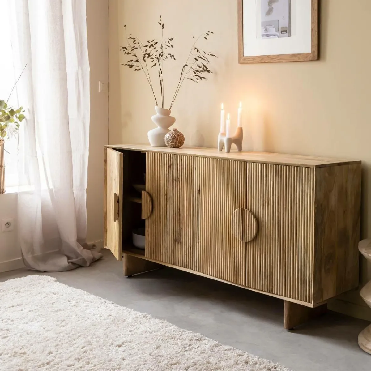 Made in Meubles Buffet en bois de manguier Ewan