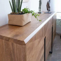 Made in Meubles Buffet en bois de manguier et métal Eglantine