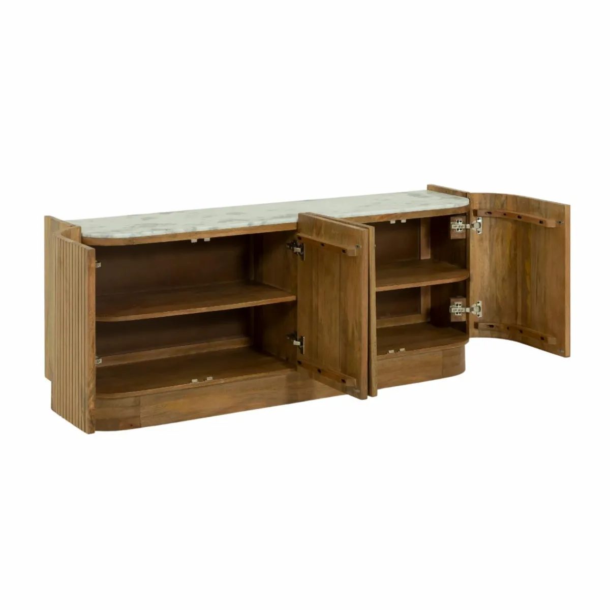 Made in Meubles Buffet en bois de manguier et marbre Adler