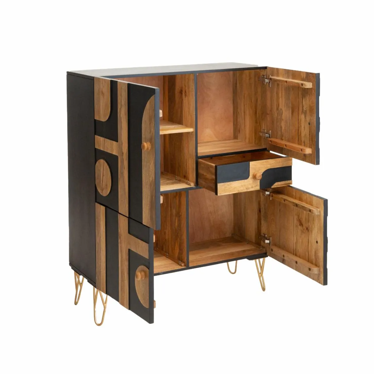 Made in Meubles Buffet en bois de manguier et métal Colombine