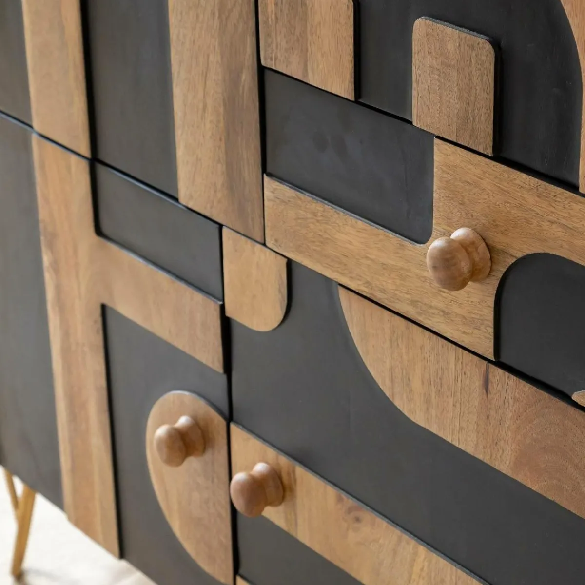 Made in Meubles Buffet en bois de manguier et métal Colombine