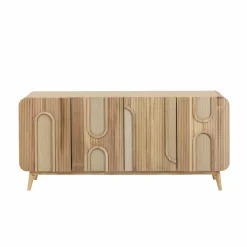 Made in Meubles Buffet en bois de paulownia Nilo