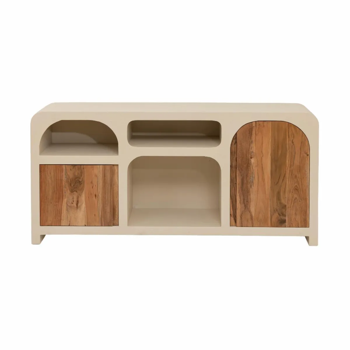 Made in Meubles Buffet en bois effet béton et bois d'acacia Dalva