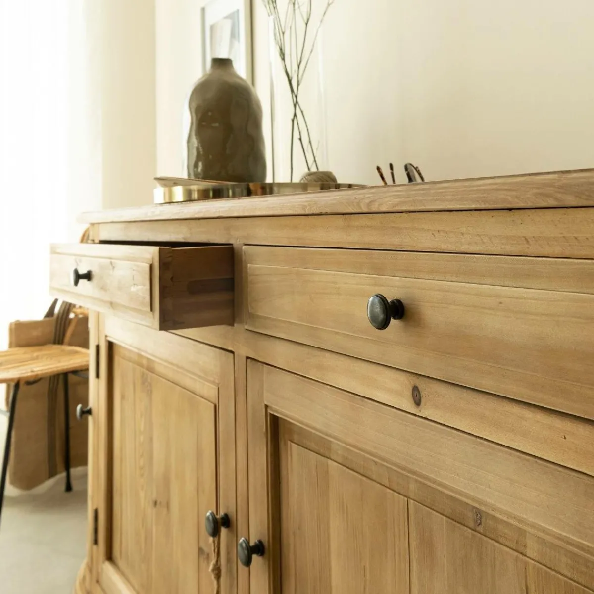 Made in Meubles Buffet en bois recyclé 180 cm Garance