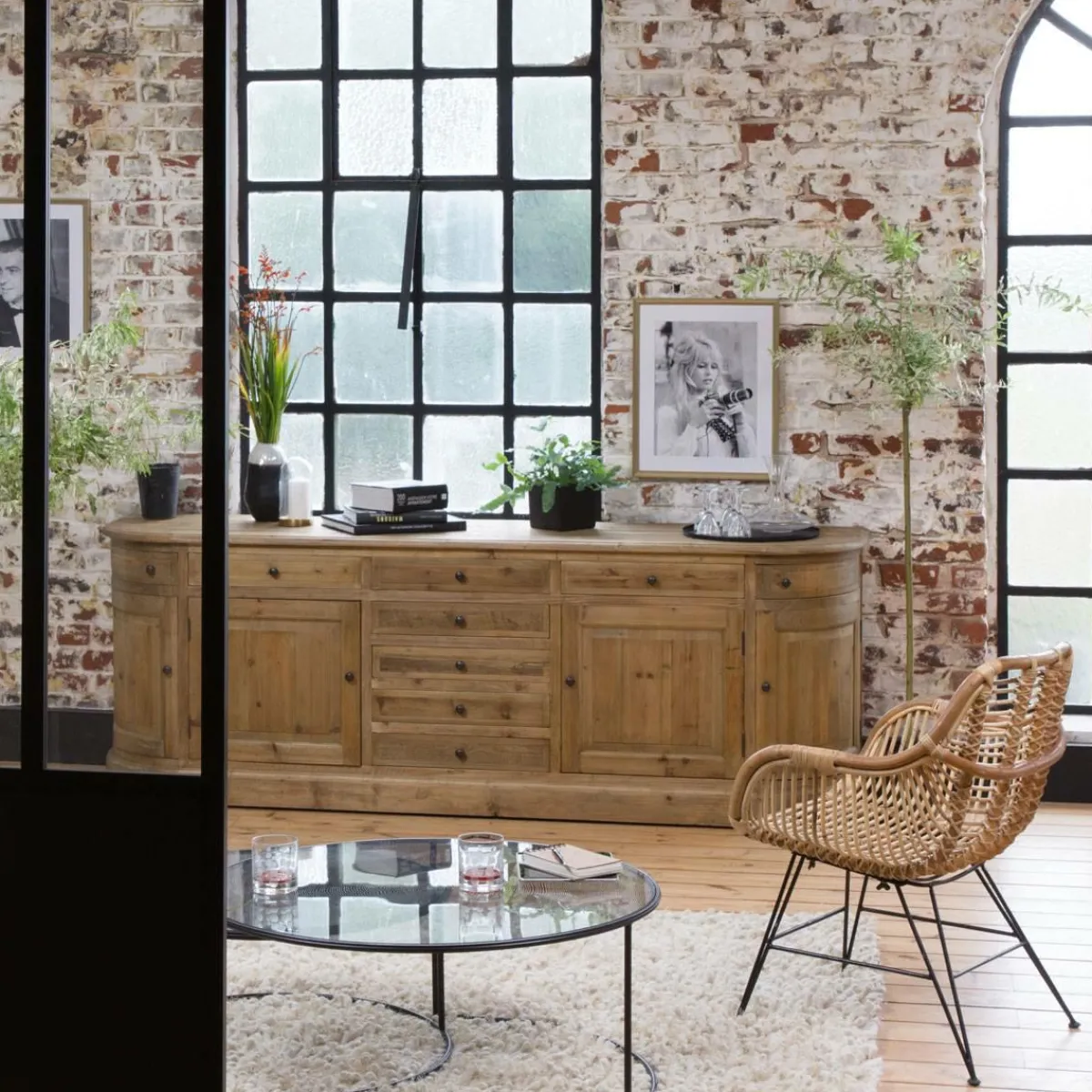 Made in Meubles Buffet en bois recyclé 225 cm Garance