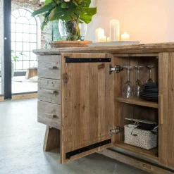 Made in Meubles Buffet en bois recyclé 2 portes Blaise