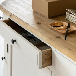 Made in Meubles Buffet en bois recyclé blanchi 180 cm Garance