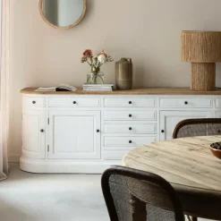 Made in Meubles Buffet en bois recyclé blanchi 225 cm Garance