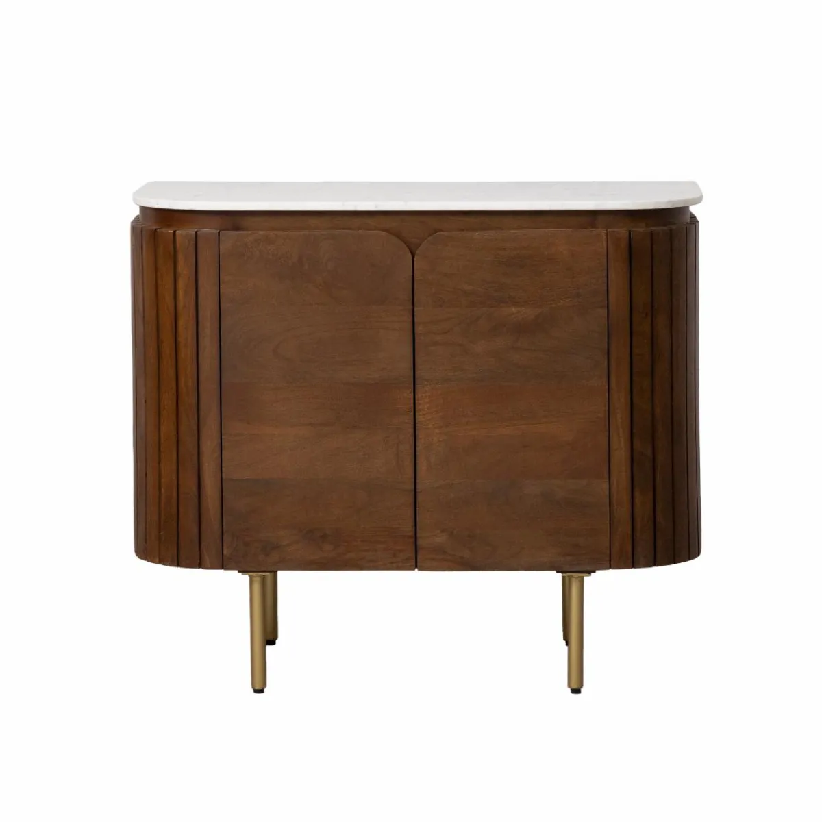 Made in Meubles Buffet en marbre et bois de manguier Sienne