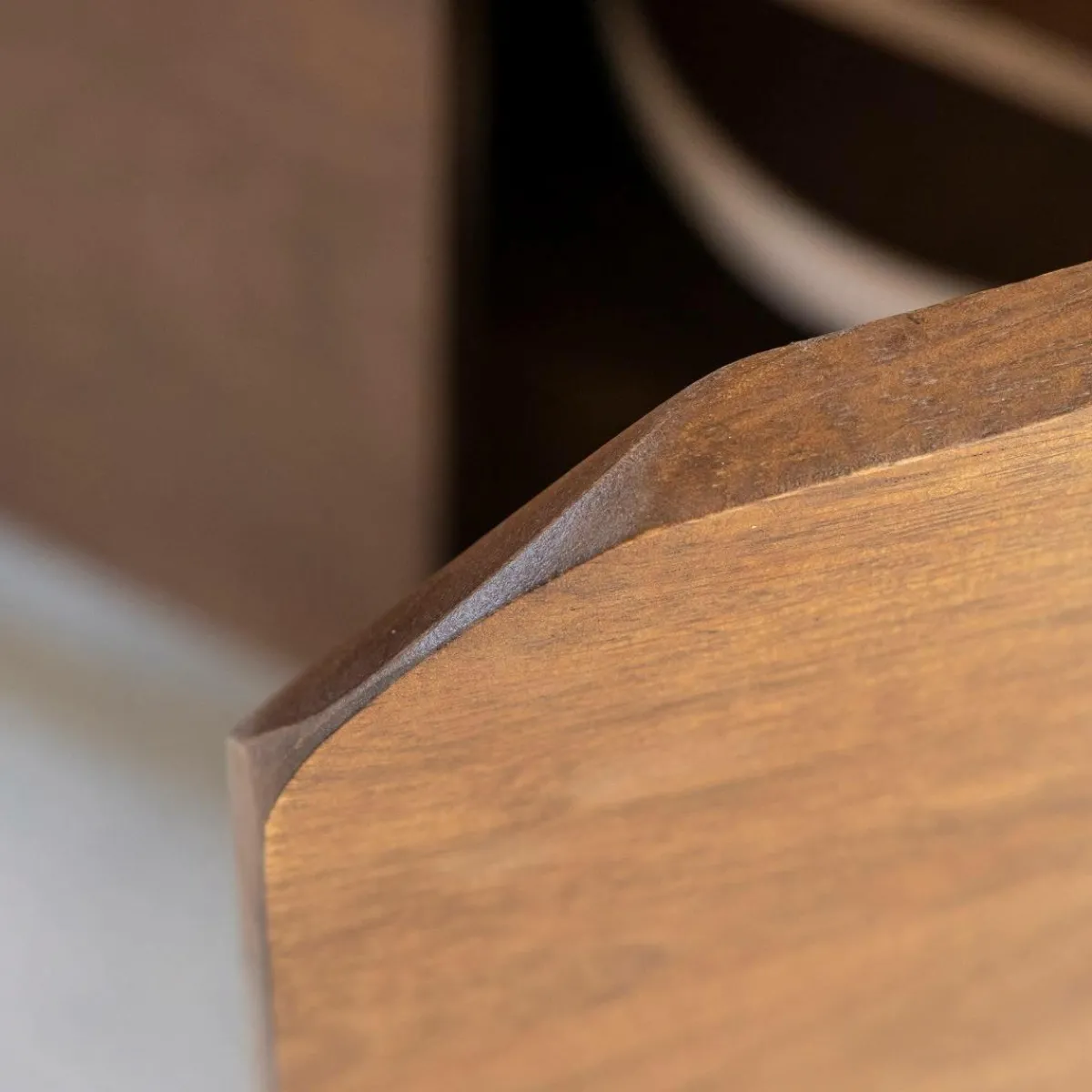 Made in Meubles Buffet en marbre et bois de manguier Sienne
