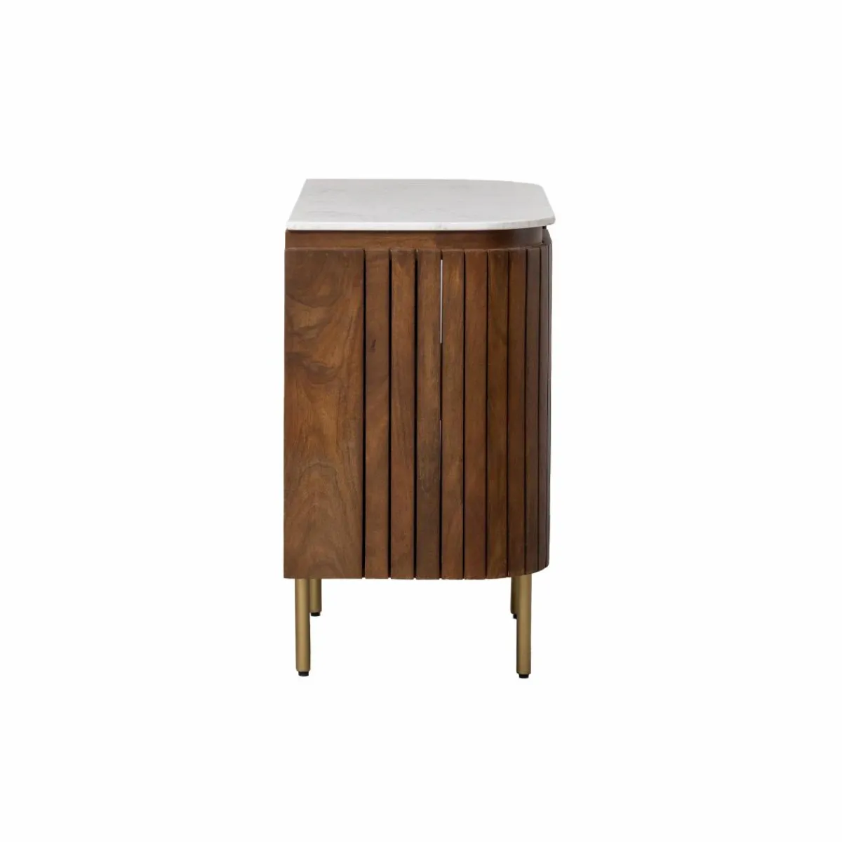 Made in Meubles Buffet en marbre et bois de manguier Sienne