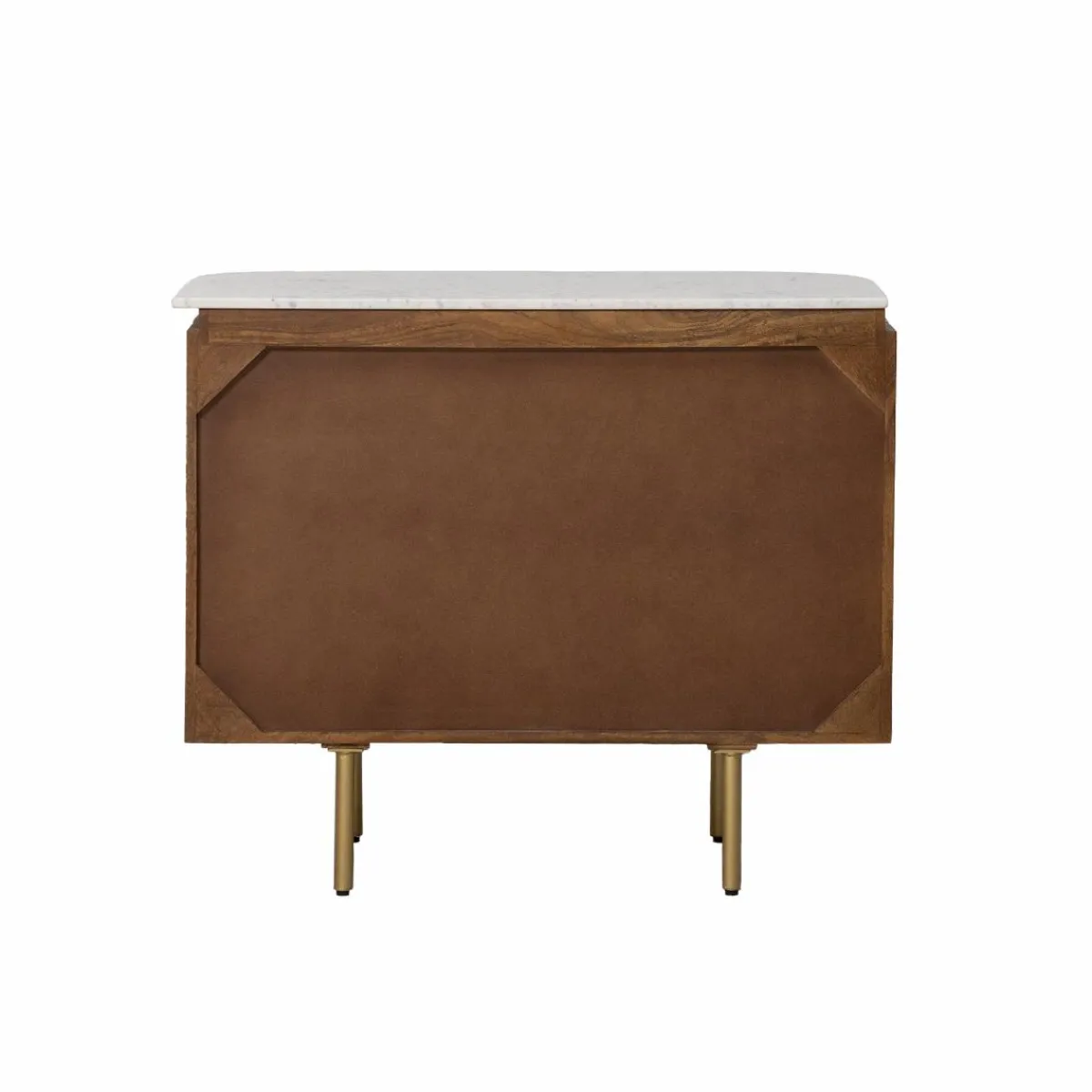 Made in Meubles Buffet en marbre et bois de manguier Sienne