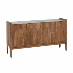 Made in Meubles Buffet en marbre et bois d'acacia Calix