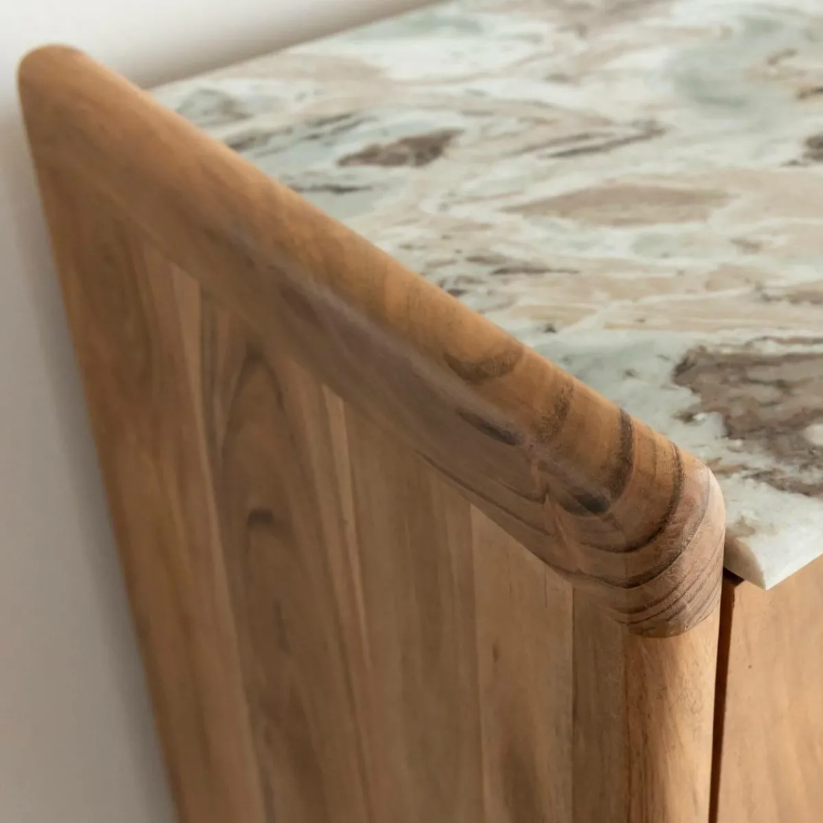 Made in Meubles Buffet en marbre et bois d'acacia Calix