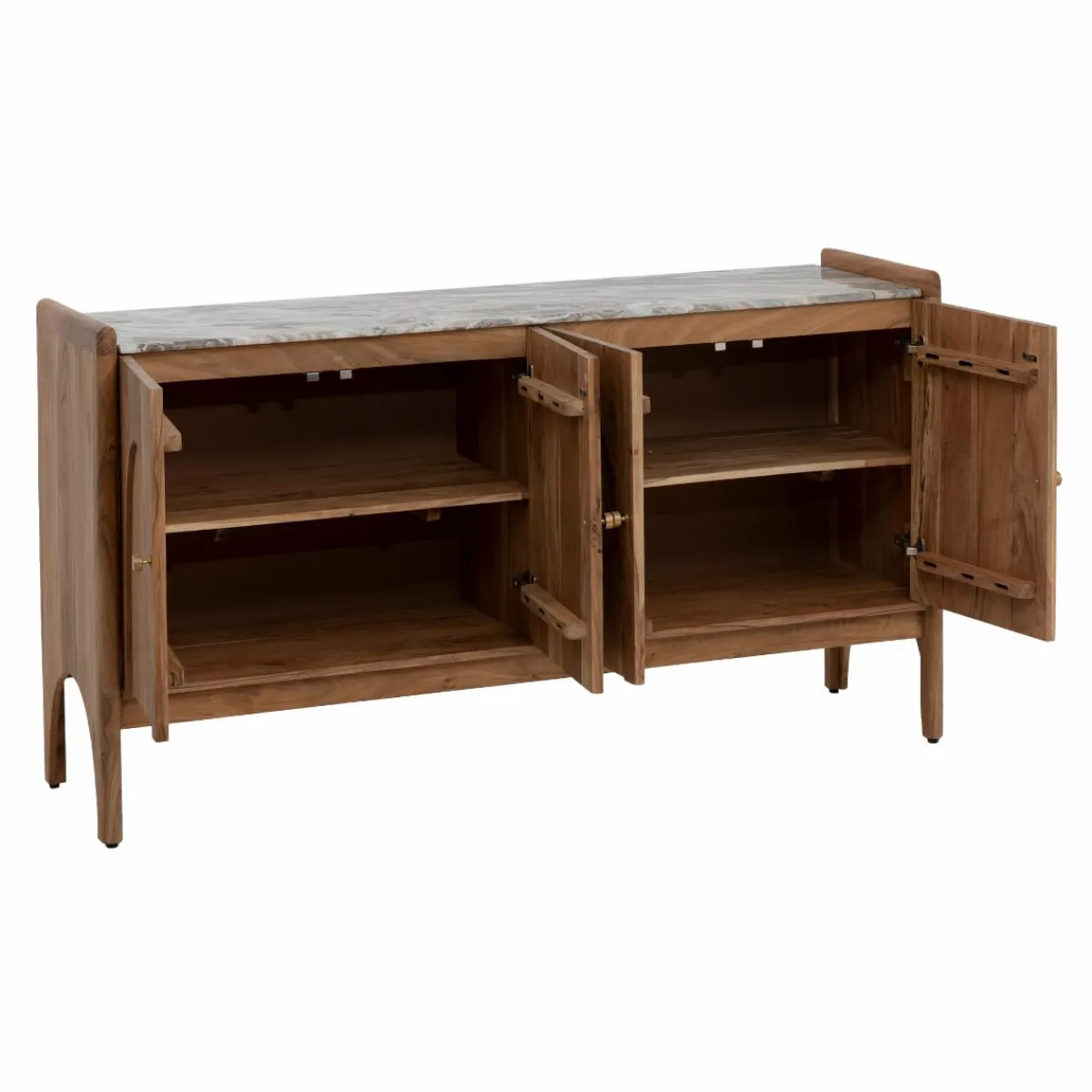 Made in Meubles Buffet en marbre et bois d'acacia Calix