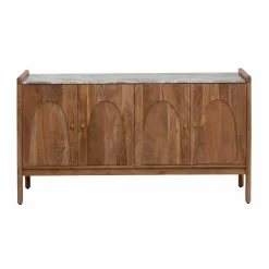 Made in Meubles Buffet en marbre et bois d'acacia Calix