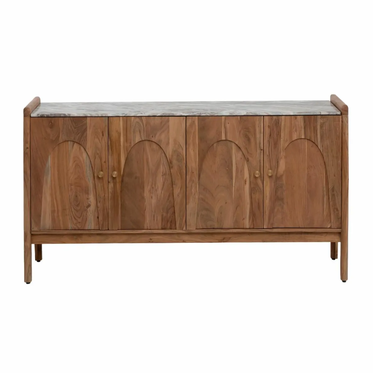 Made in Meubles Buffet en marbre et bois d'acacia Calix