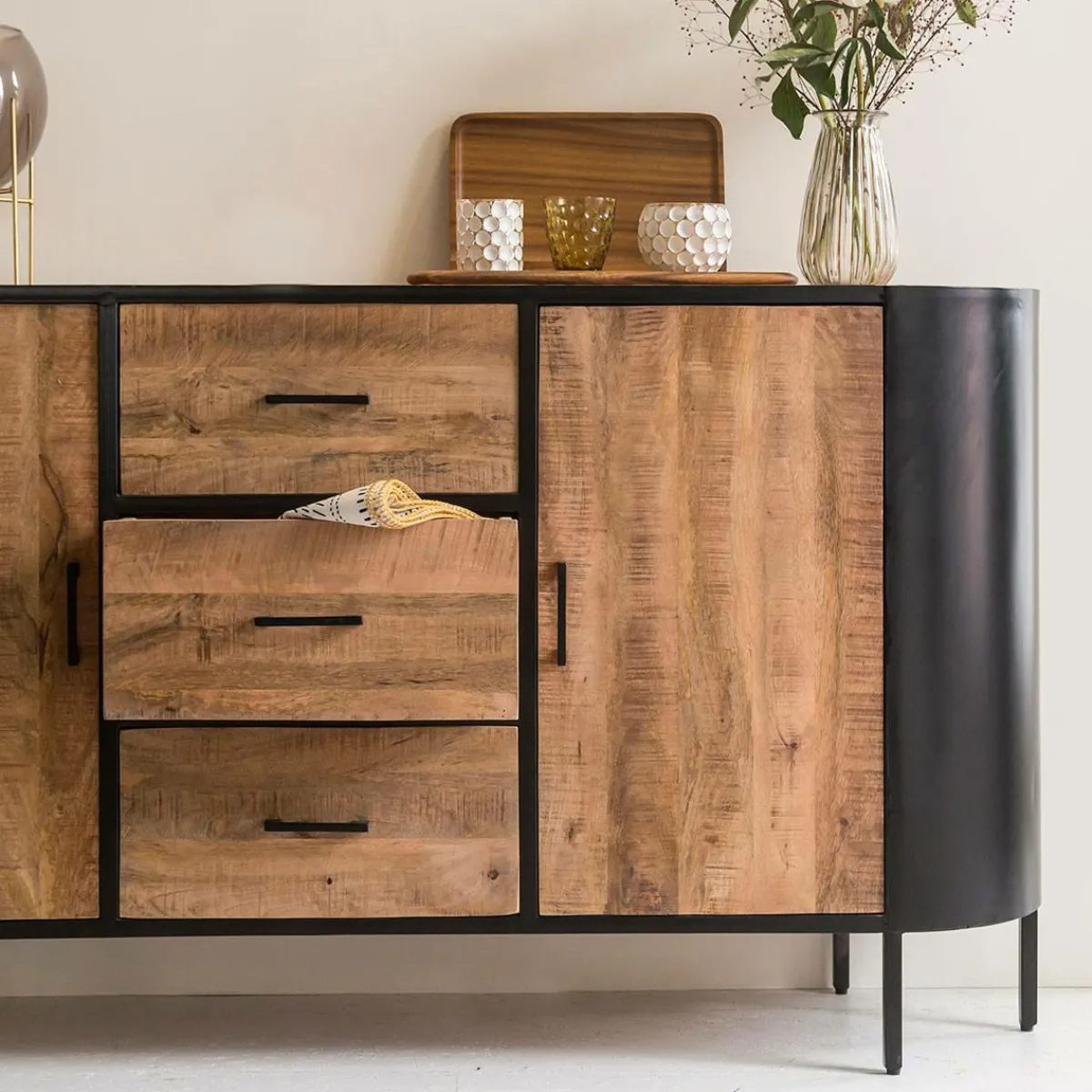 Made in Meubles Buffet en métal Achille