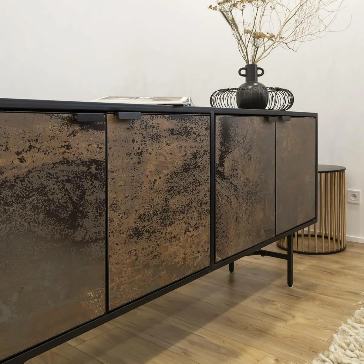 Made in Meubles Buffet en métal Claudine