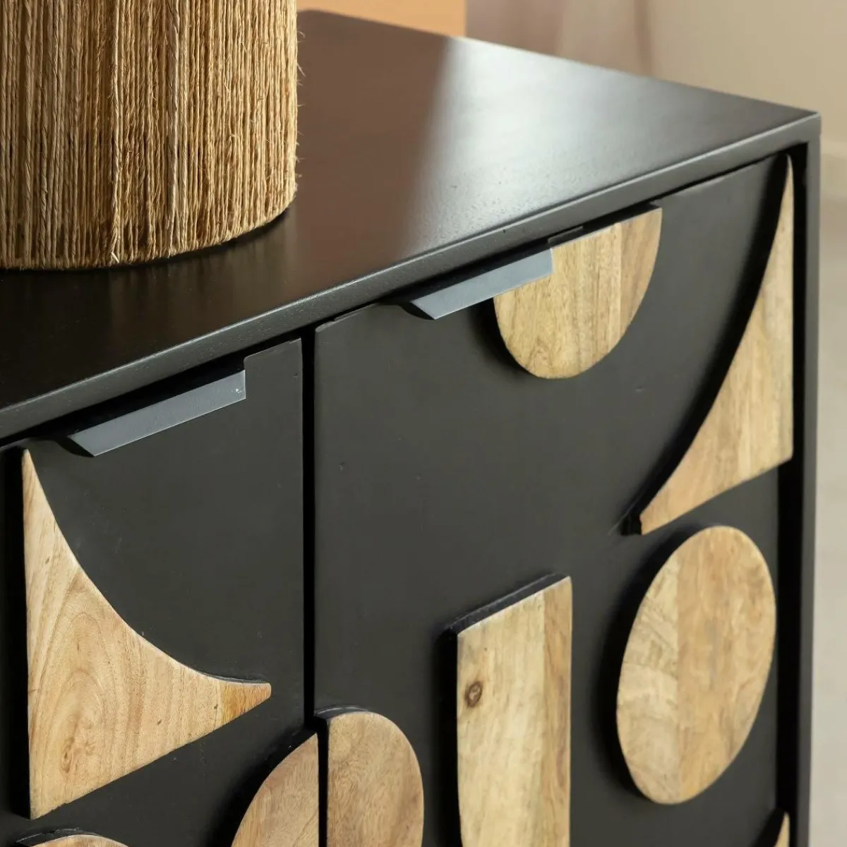 Made in Meubles Buffet en métal et bois de manguier Metinna