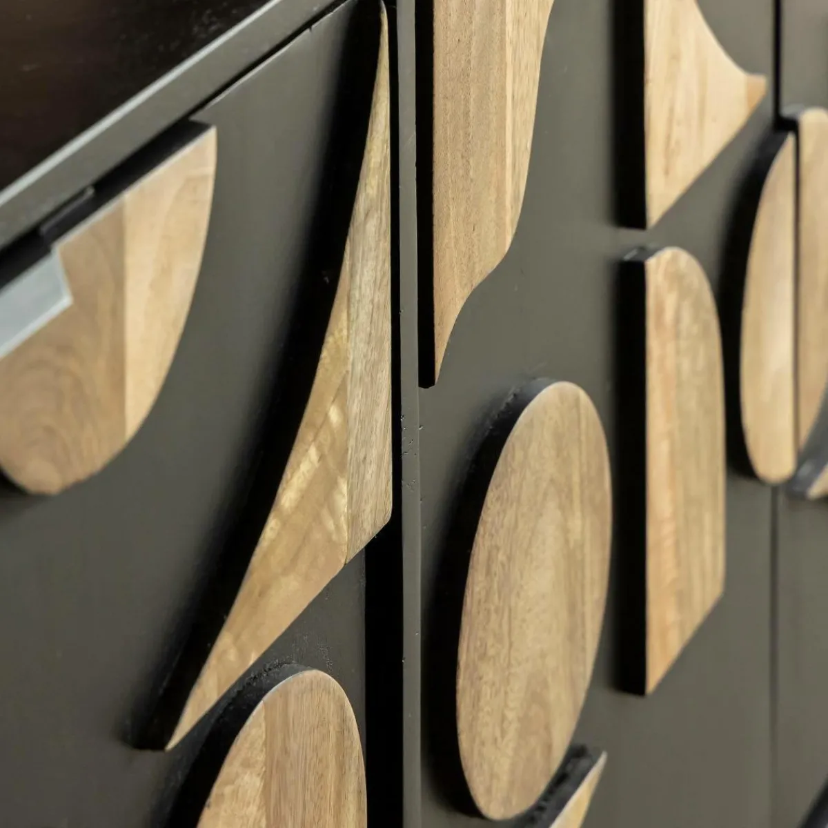 Made in Meubles Buffet en métal et bois de manguier Metinna
