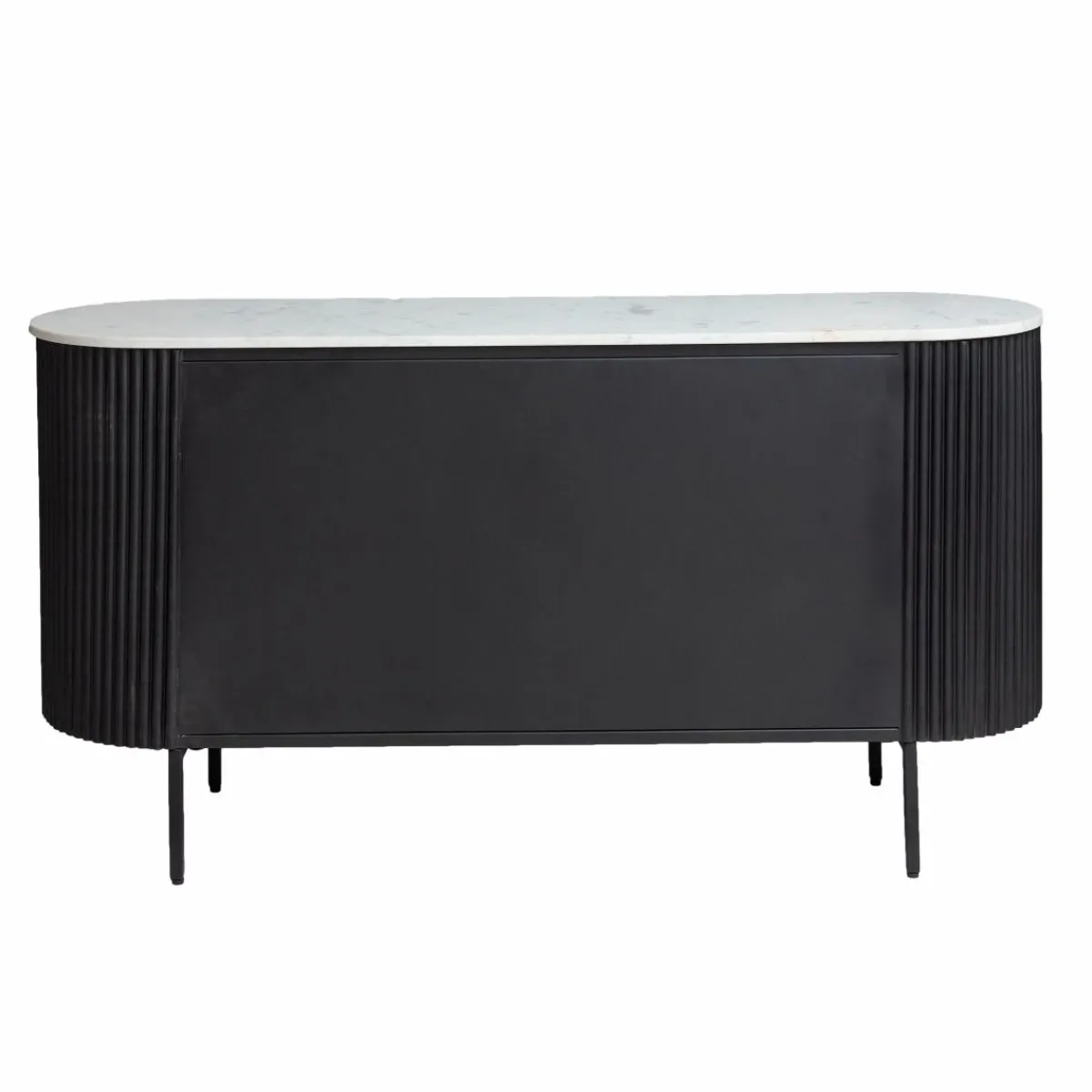 Made in Meubles Buffet en métal et marbre blanc Mona