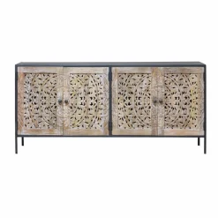 Made in Meubles Buffet enfilade en bois de manguier blanchi Lila